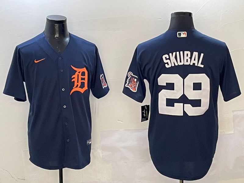 Men Detroit Tigers #29 Skubal Drak Blue Game 2025 Nike MLB Jersey style 3111->detroit tigers->MLB Jersey